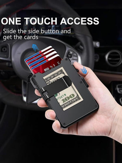 🔥Last Day! 50% OFF 💼🔒Premium Aluminum RFID Blocking Minimalist Wallet for Men — Pop-Up Card Access, Money Clip & ID Window