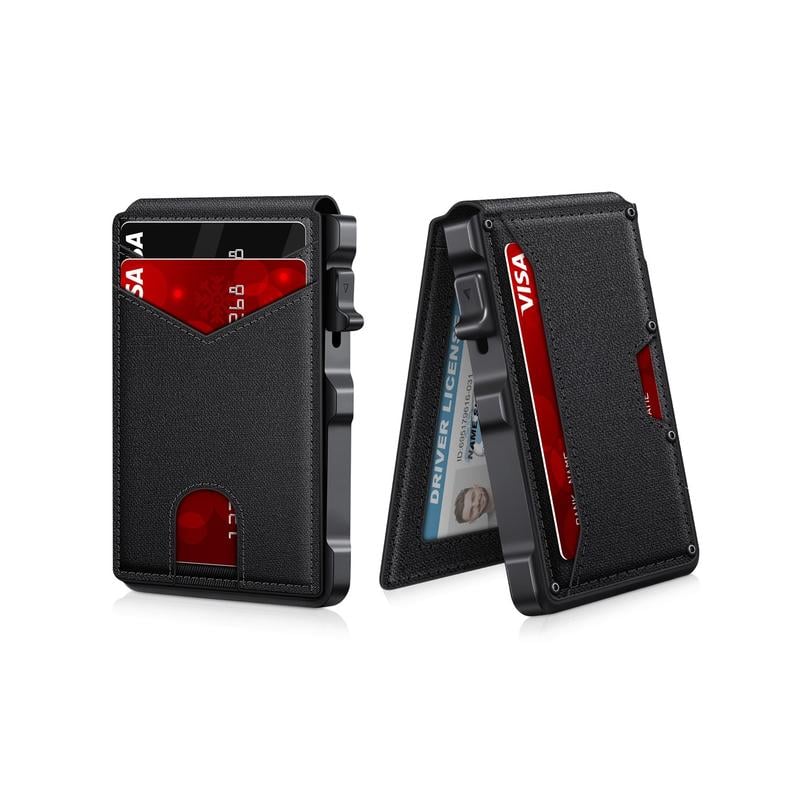 🔥Last Day! 50% OFF 💼🔒Premium Aluminum RFID Blocking Minimalist Wallet for Men — Pop-Up Card Access, Money Clip & ID Window