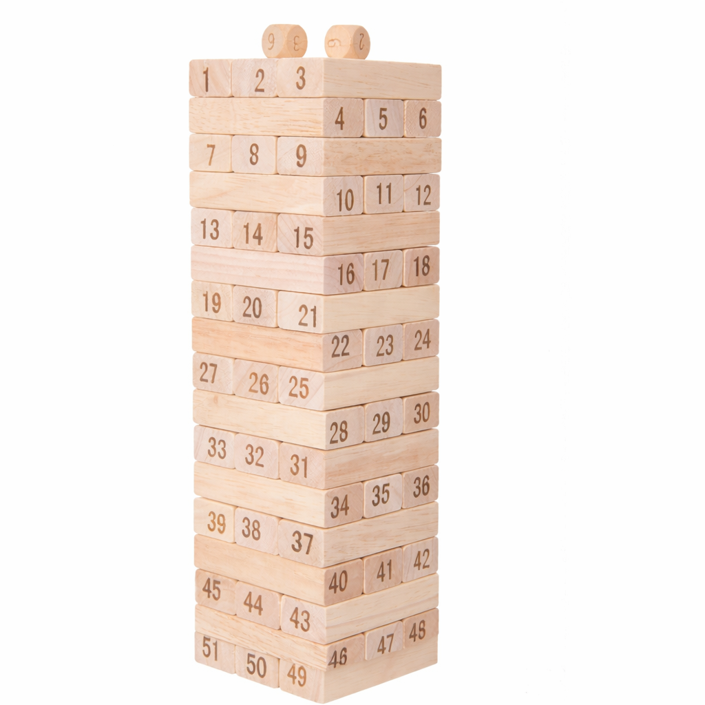 Wooden Number Stacking Tower Game